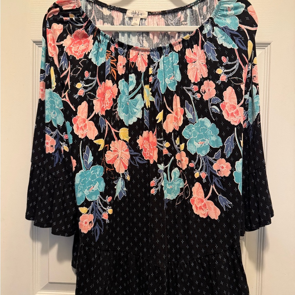 Floral Black Women's Top